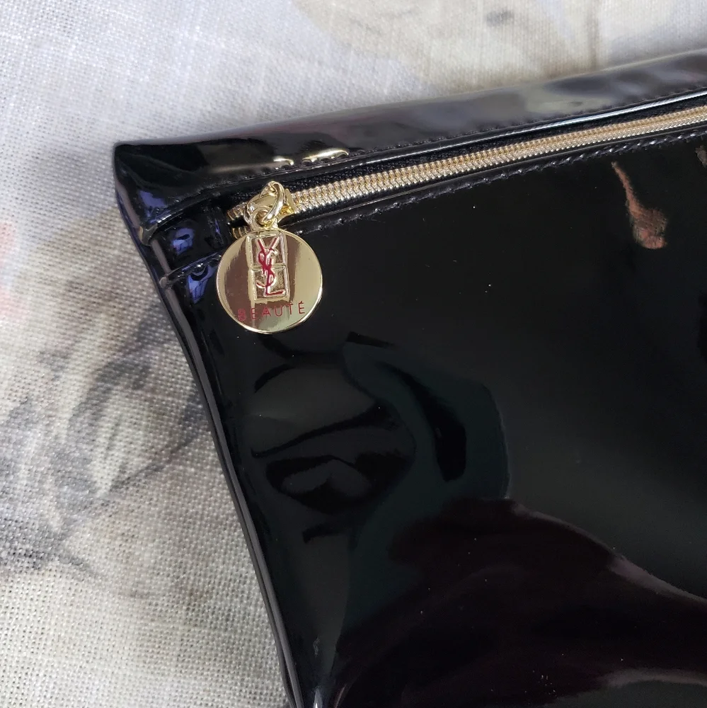YSL Yves Saint Laurent Black Beauty makeup bag Pouch Clutch Cosmetics Bag